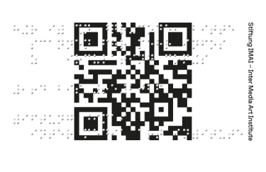 Broschürecover mit QR-Code und Brailleschrift