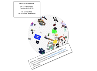 Screenshot of the syllabus of Leiden University with an image of a digital artwork by the artist Agnès Pe