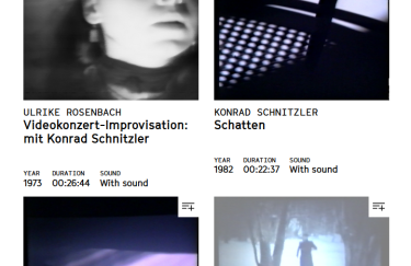 Screenshot mit Videos des Künstlers Conrad Schnitzler im IMAI Online-Katalog